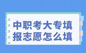 福建中职考大专填报志愿怎么填？