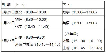 2024年福州中考时间（考试时间）